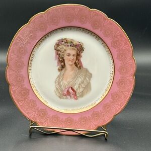 Antique MR France Limoges portrait plate Lamballe